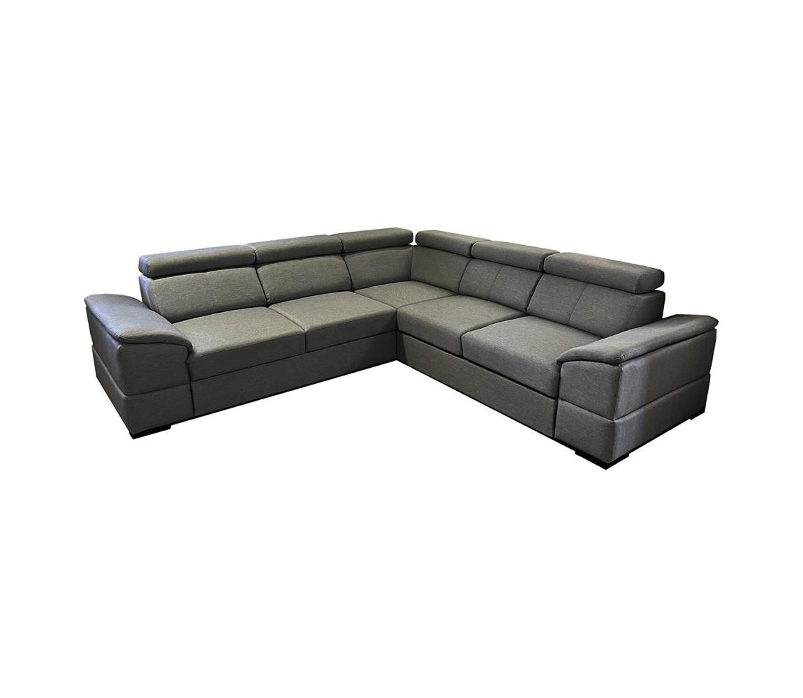 MEBLEDOMI Univerzální rohová rozk. sedací souprava s úložným prostorem GRANADA tm. šedá