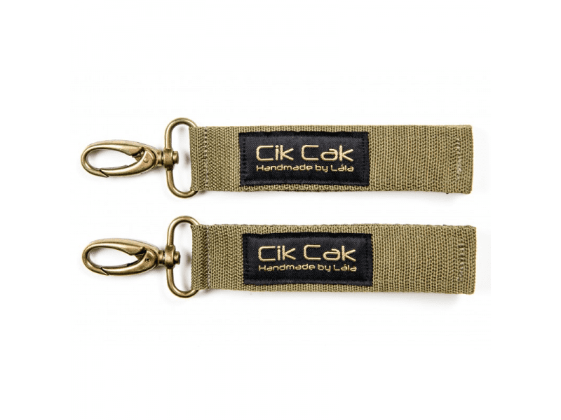 Cik Cak Úchyty na kočárek vojenská zelená staromosaz