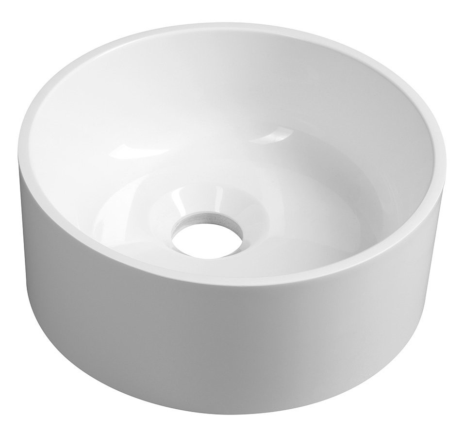 Sapho SANNA umývátko na desku, litý mramor, průměr 25cm, bílá