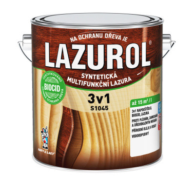 Lazurol 3v1 S1045 tenkovrstvá lazura na dřevo T026 wenge 2,5 l