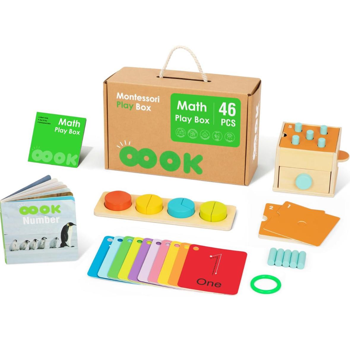 Mamido Mamido Montessori Matematický Box XXL 46ks Geometrické Tvary Barvy Čísla