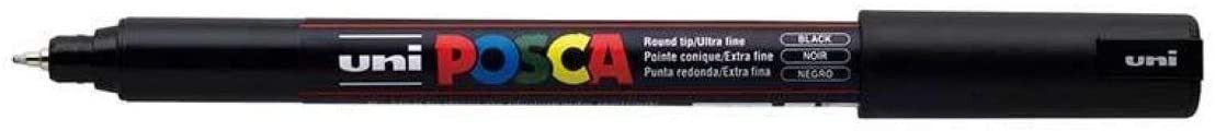 Uni-ball Uni-ball, PC-1MR, Posca, akrylový popisovač, kusový, 1 ks Barva: Černá