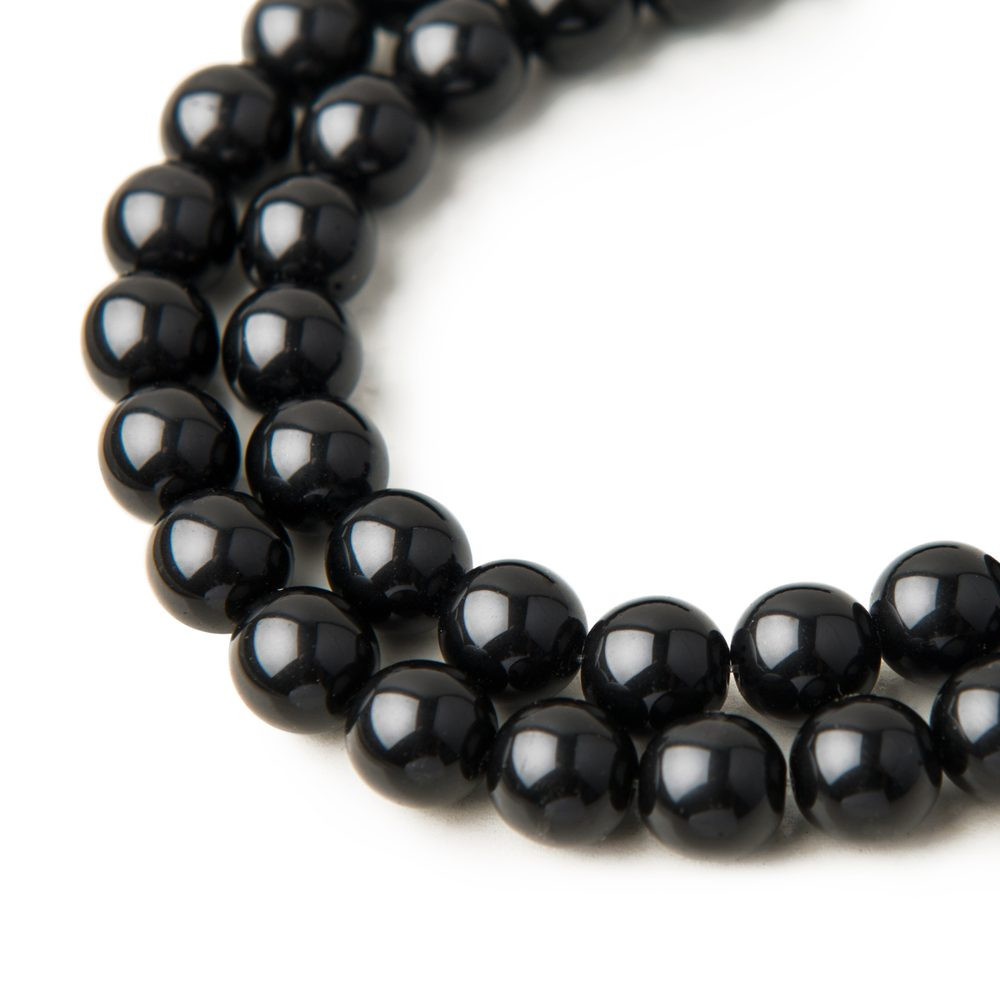 Manumi české skleněné mačkané kuličky 8 mm Jet - 110 ks