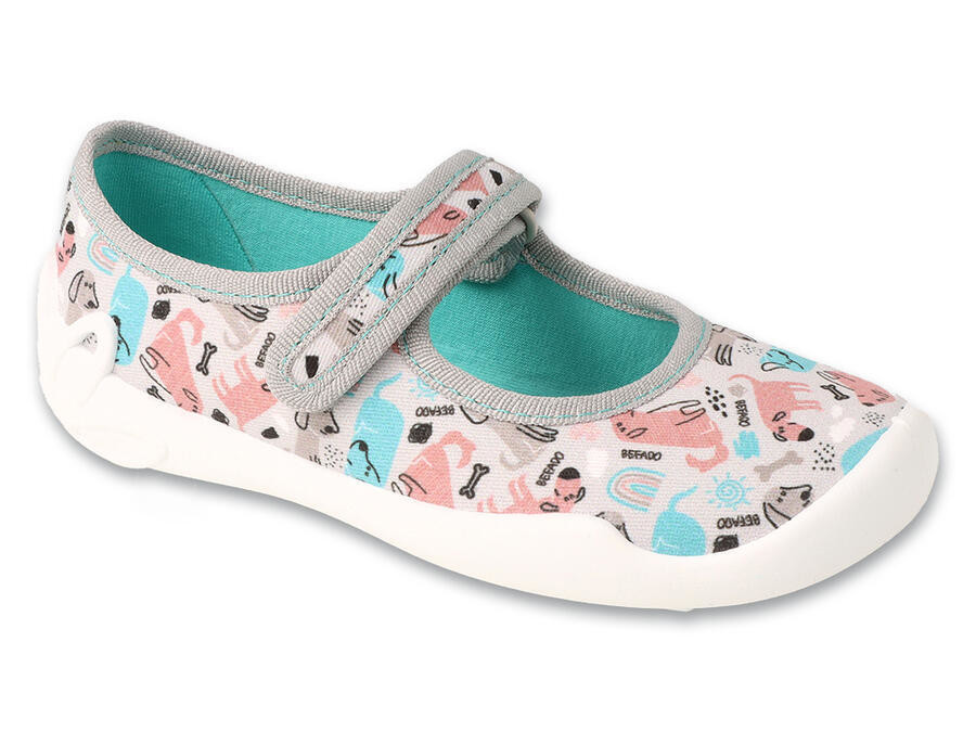 BEFADO 114X550 dívčí balerínky šedé pejsci 25 114X550_25