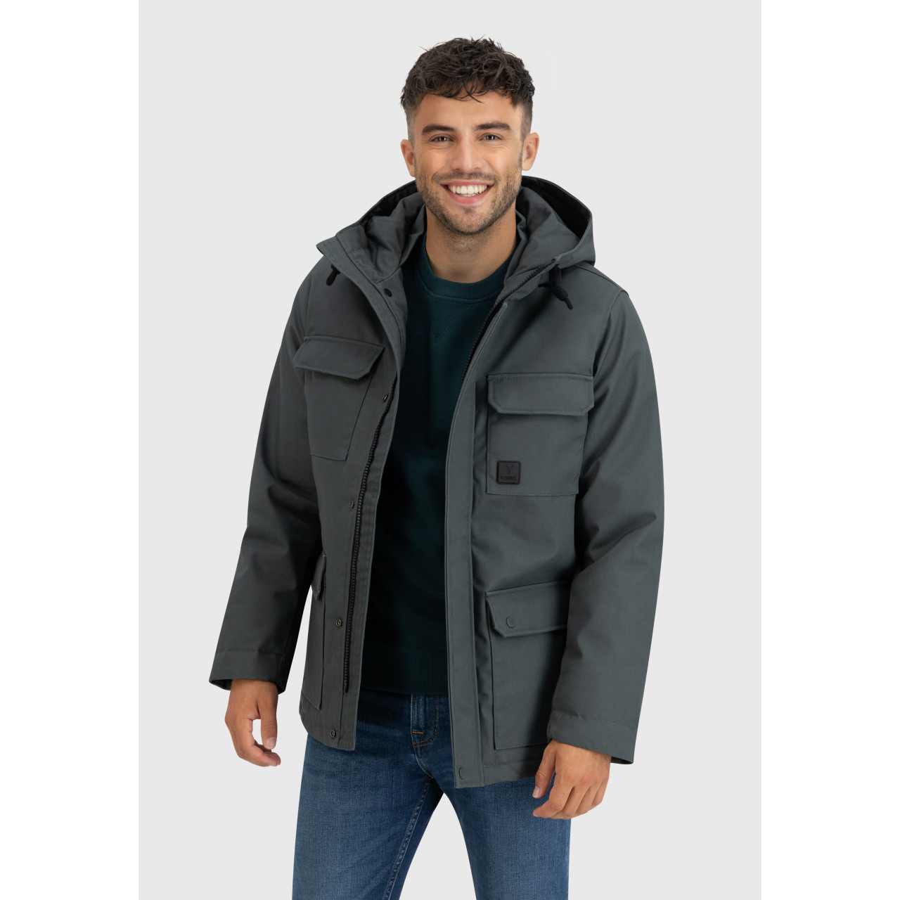 Bunda Vintage Industries Miles - šedá, M