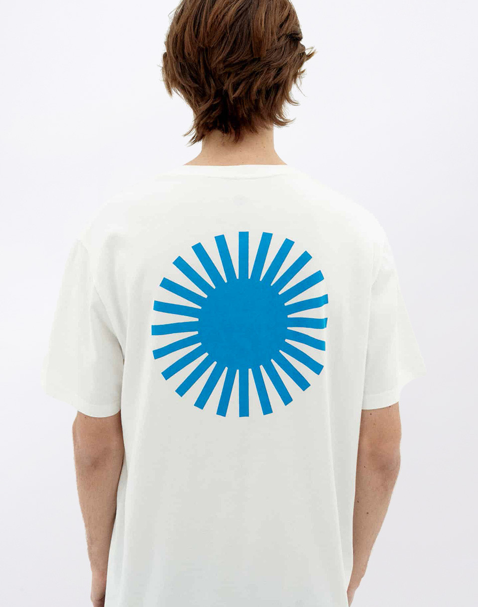 Thinking MU White T-Shirt Sun Blue Back WHITE S