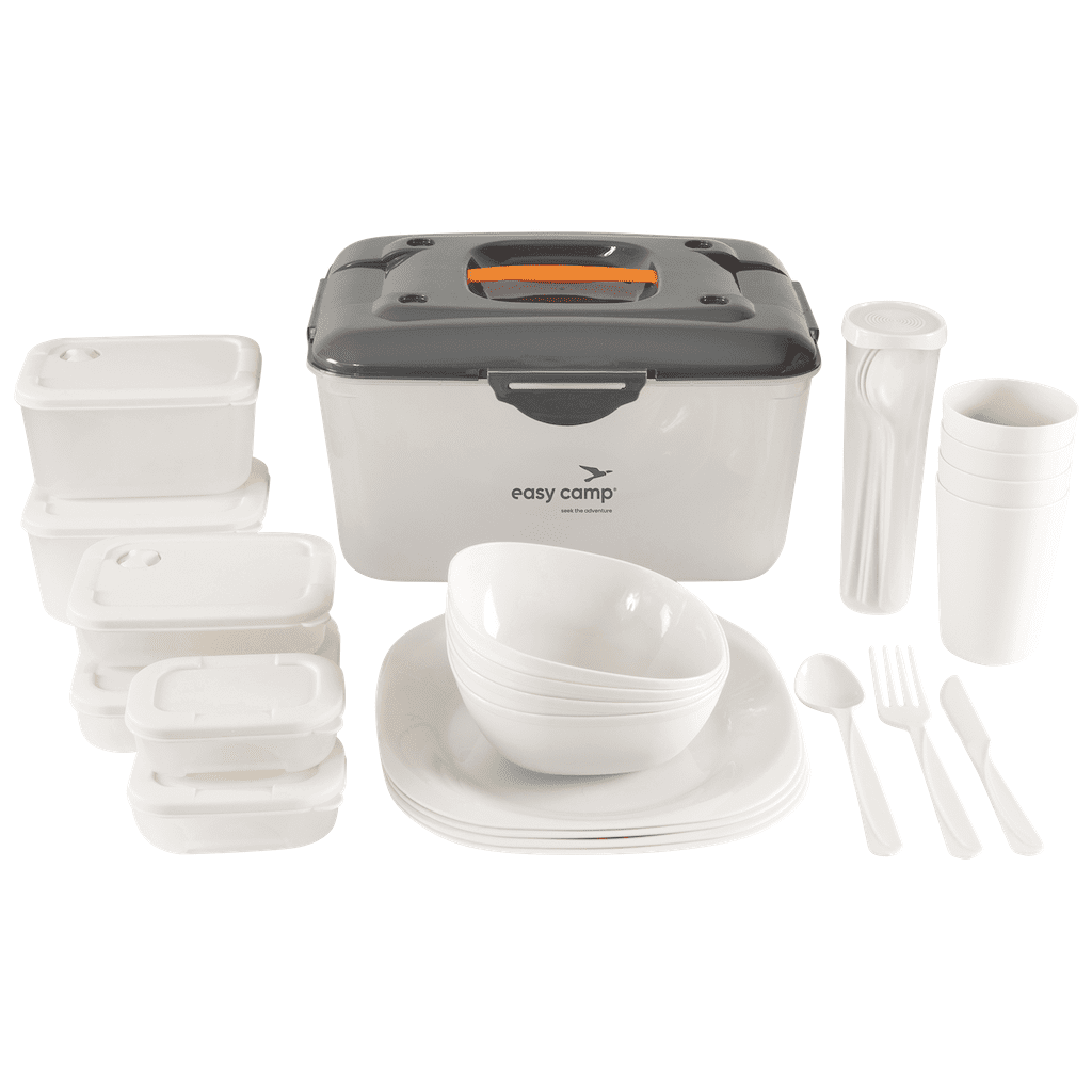 Pikniková sada Easy Camp Picnic Box L Barva: šedá/bílá