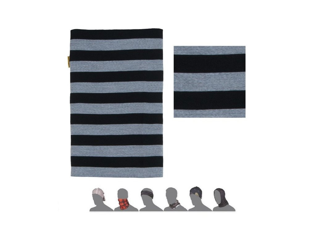 SENSOR Tube MERINO WOOL multifunkční šátek černá pruhy 8592837035833