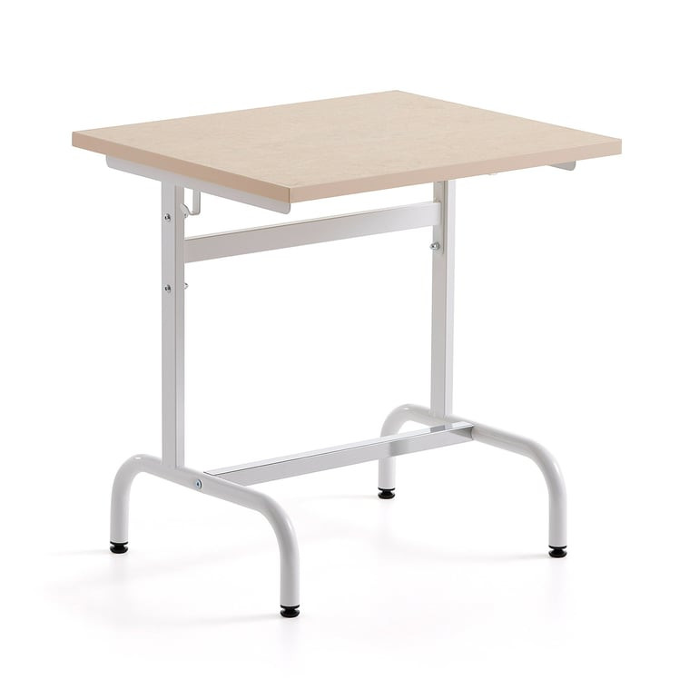 Školní lavice 180, linoleum, bílá/béžová