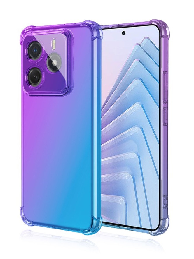 Kryt TopQ Xiaomi Redmi Note 14 5G Shock duhový fialovo-modrý 136639