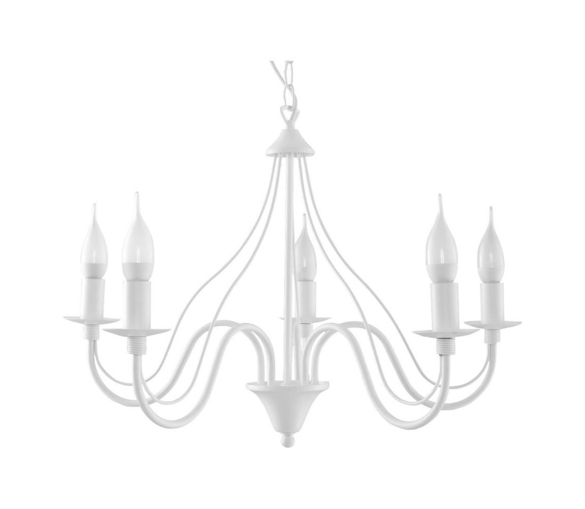 SL.0214 - Lustr na řetězu MINERWA 5 5xE14/40W/230V bílá