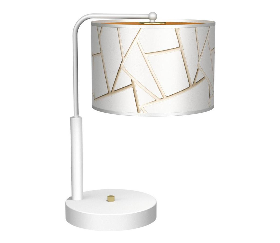 Stolní lampa ZIGGY 1xE27/60W/230V bílá/zlatá