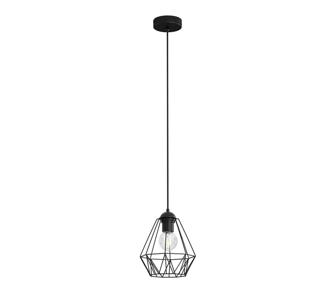 Lustr na lanku BERGEN 1xE27/60W/230V černá
