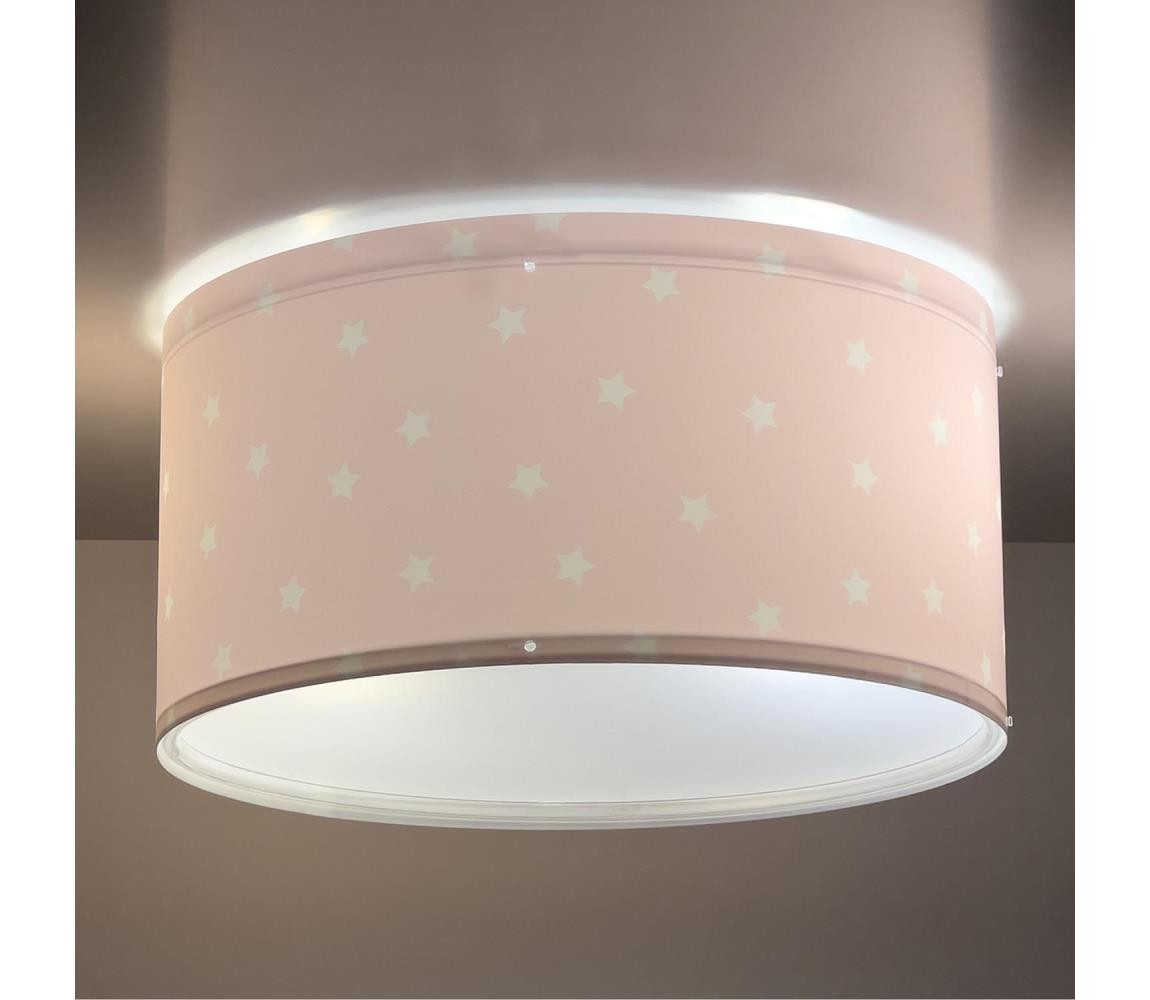 Dalber Dalber 82216S - Dětské stropní svítidlo STAR LIGHT 2xE27/60W/230V růžová