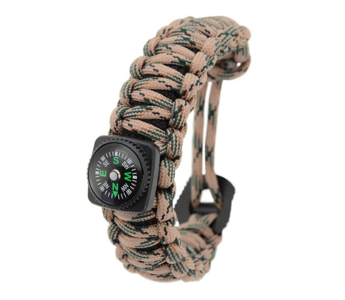 Multifunkční náramek s kompasem a křesadlem béžová