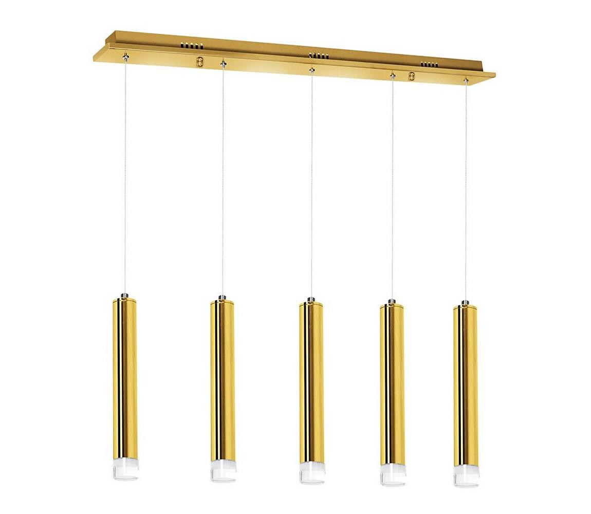 LED Lustr na lanku GOLDIE 5xLED/25W/230V zlatá