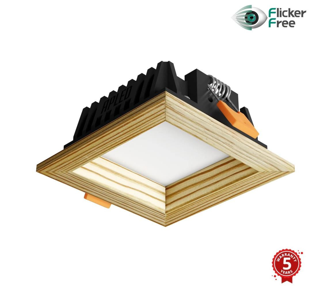 APLED APLED -LED Podhledové SQUARE WOODLINE LED/6W/230V 3000K 12x12 cm borovice masiv