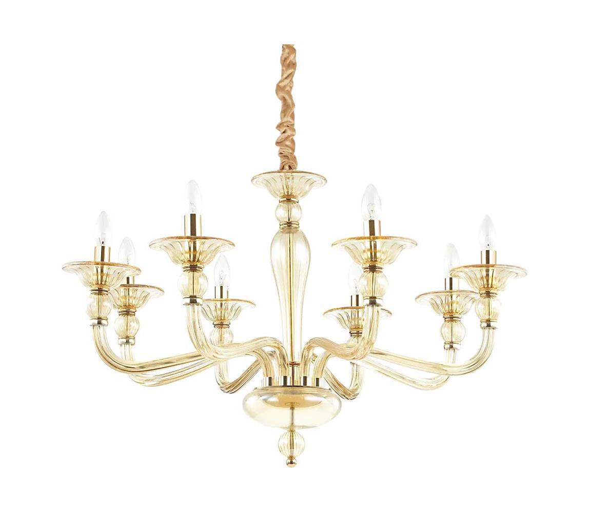 Ideal Lux Ideal Lux - Lustr na řetězu DANIELI 8xE14/40W/230V pr. 85 cm mosaz