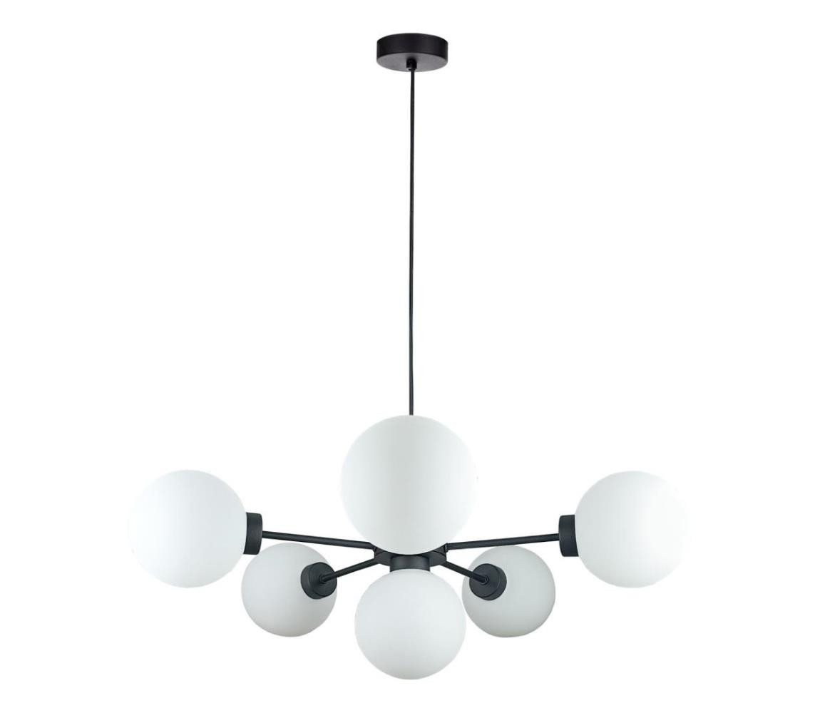 Keter Lighting Lustr na lanku KALIOPE 6xE14/50W/230V černá/bílá