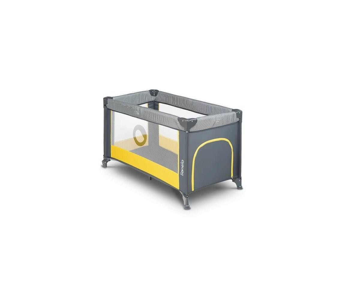 Lionelo Lionelo - Cestovní postýlka STEFI šedá/žlutá