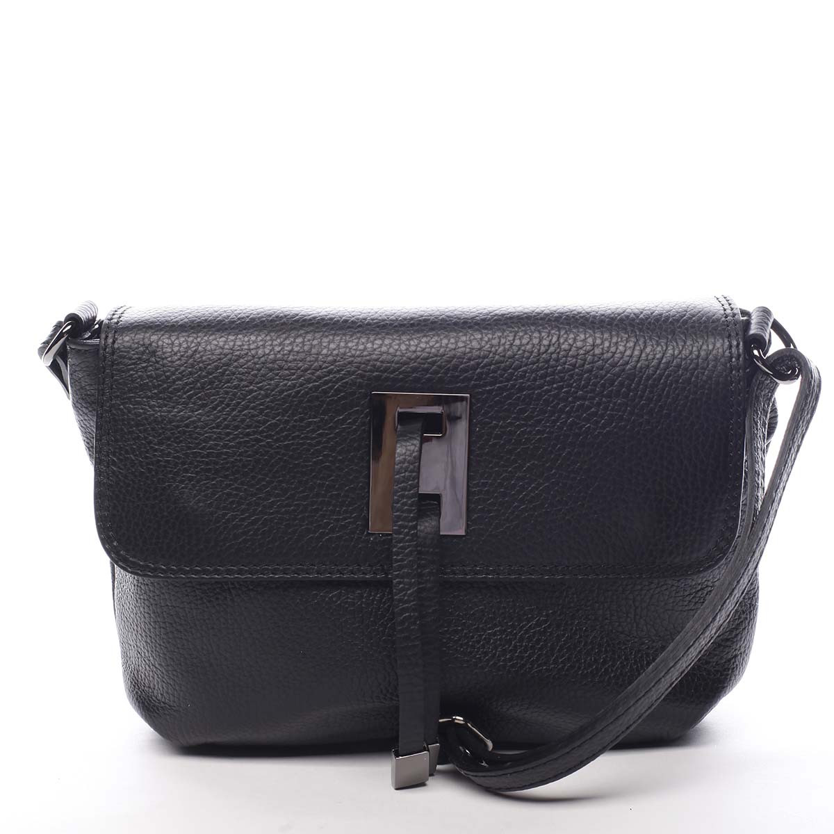 Dámská kožená crossbody kabelka černá - ItalY Porta černá