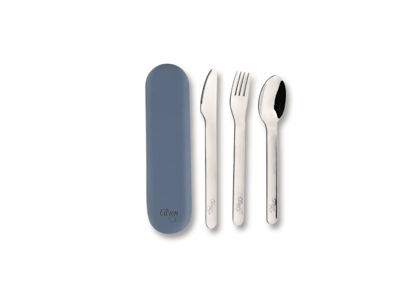 Citron Set příborů se silikonovým pouzdrem, DARK BLUE
