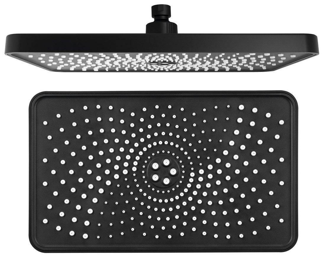 Sapho Hlavová sprcha, 300x180mm, silikon trysky, ABS/černá mat