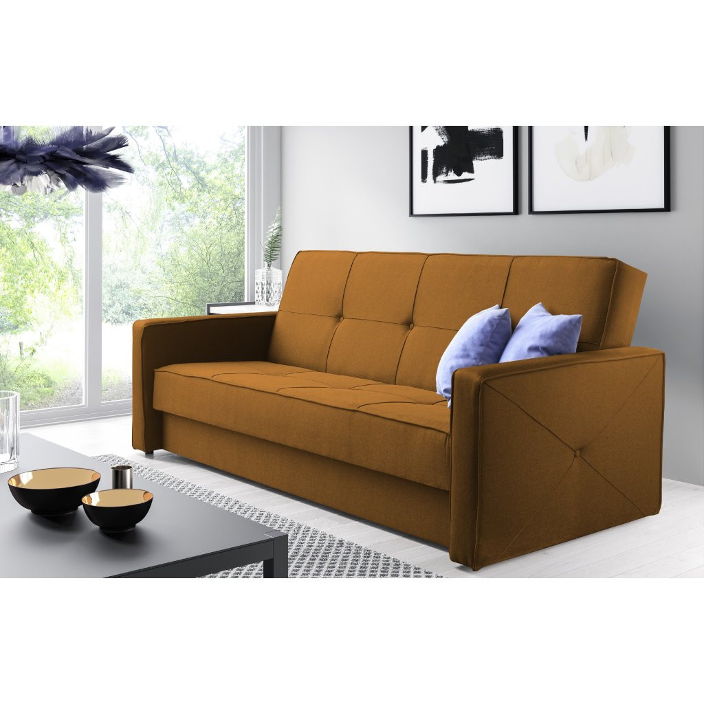 Eka Pohovka FOX, 210 cm Barva látky: KRONOS 01 (Žlutá)