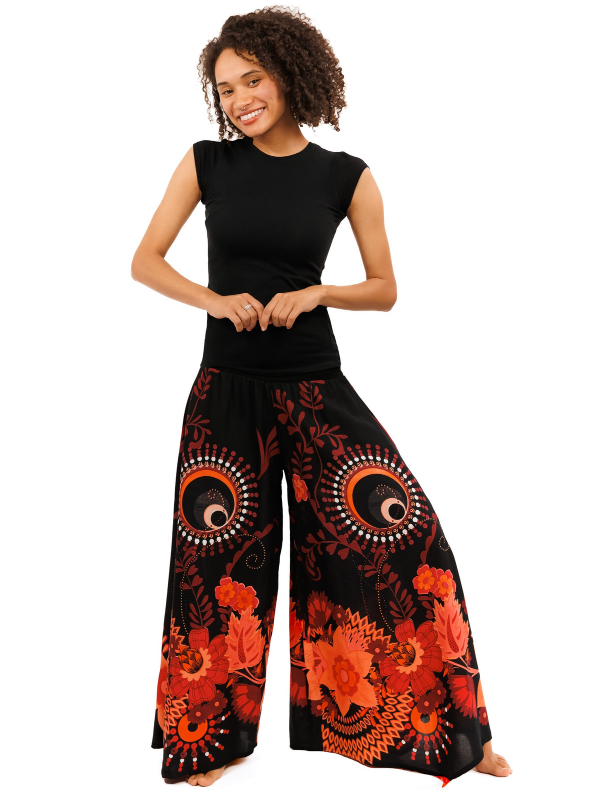 Himalife Široké kalhoty Tika - červené Velikost: S/M