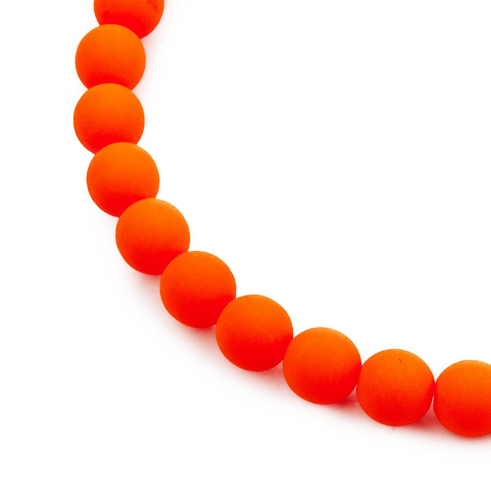 Estrela České mačkané korálky Estrela NEON 10 mm oranžové - 18 ks