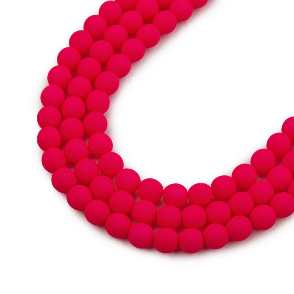 Estrela České mačkané korálky Estrela NEON 4 mm růžové - 45 ks