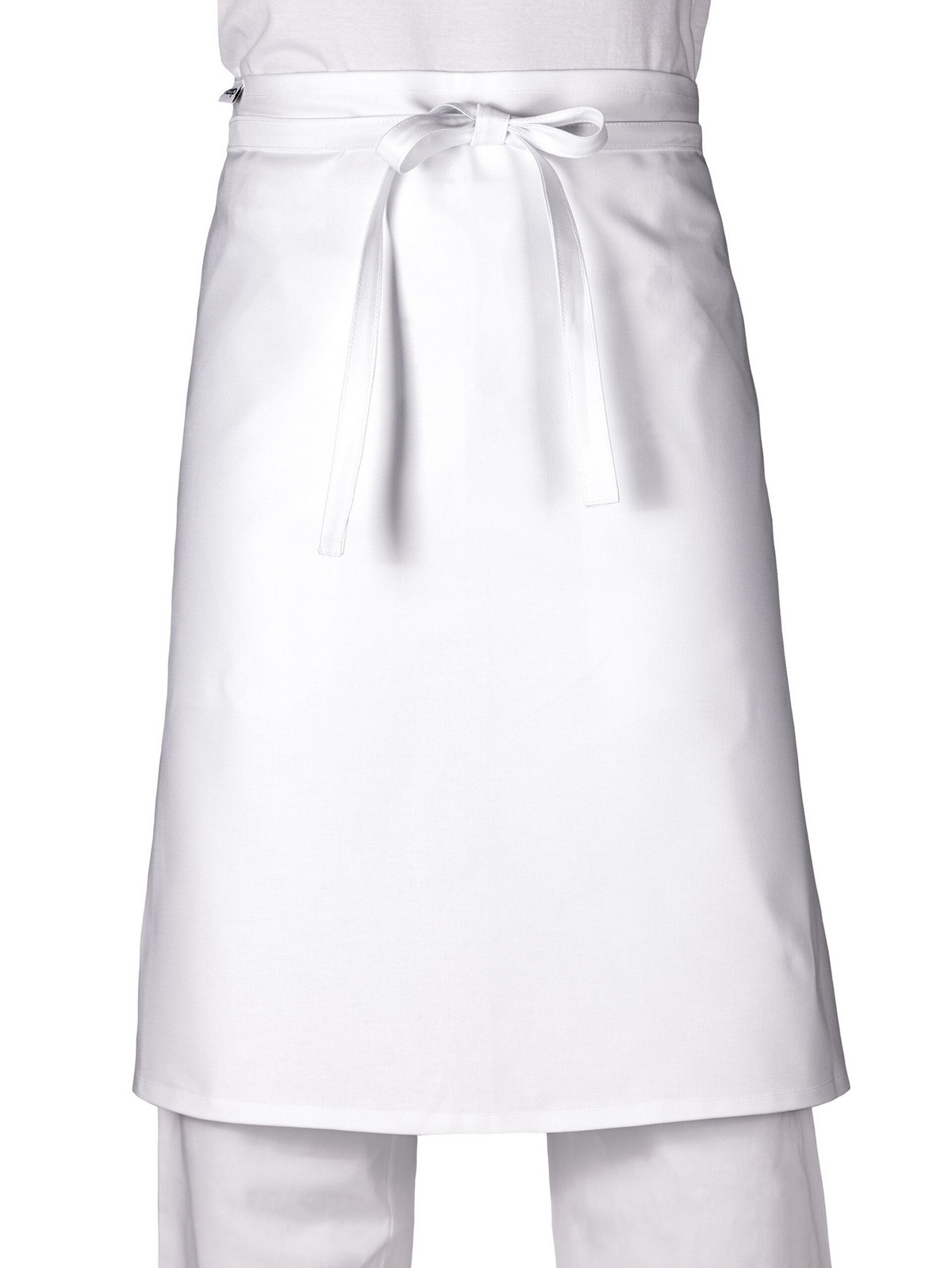 INZEP Zástěra řemeslnická do pasu, pevný pásek bílá