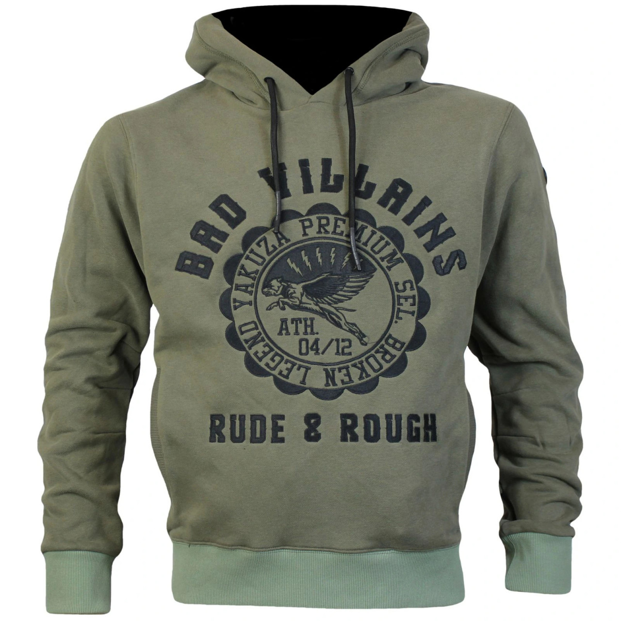 Mikina s kapucí Yakuza Premium Rude and Rough - olivová, 4XL