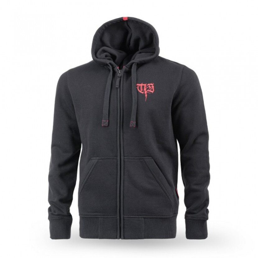 Mikina s kapucí a zipem Thor Steinar Donnerwetter - černá, L
