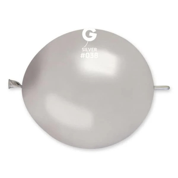 Balónek spojovací stříbrný 33 cm 50 ks