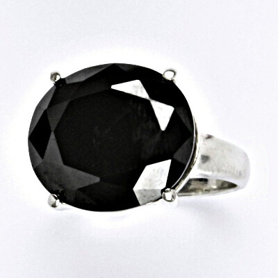 Stříbrný prsten s čirými černými zirkony, prsten ze stříbra, 11,24 g vel. 58