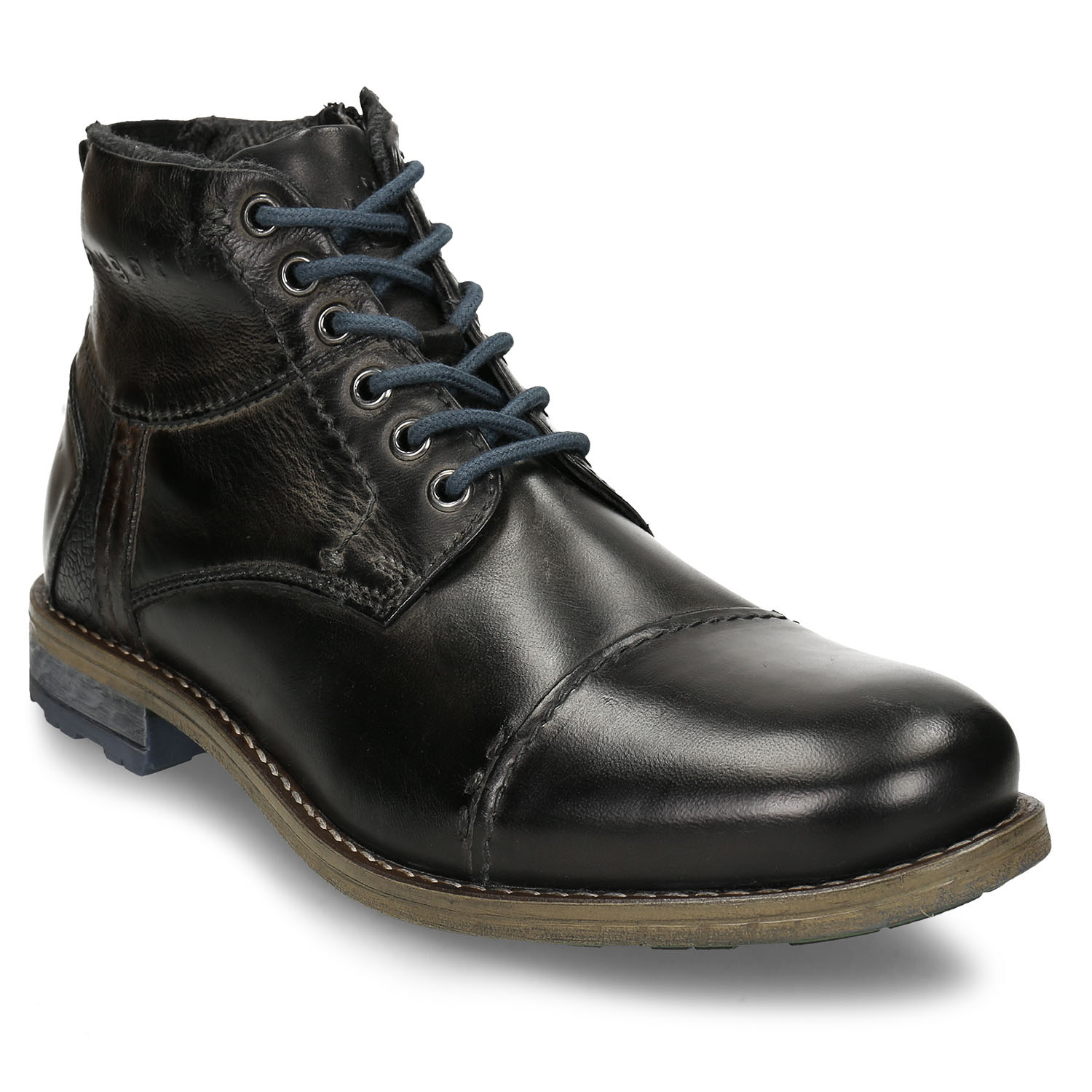 Tmavě hnědé pánské kožené kotníkové polobotky