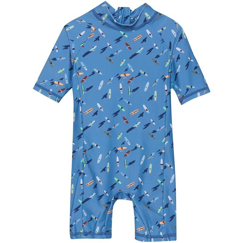 Color kids Kojenecký overal do vody Color kids Baby suit S/S AOP Color Kids Coronet blue