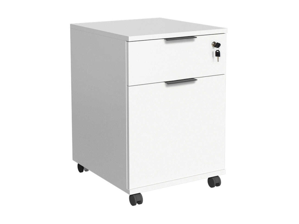 Uzamykatelný kontejner na kolečkách CORNO se zámkem, bílý