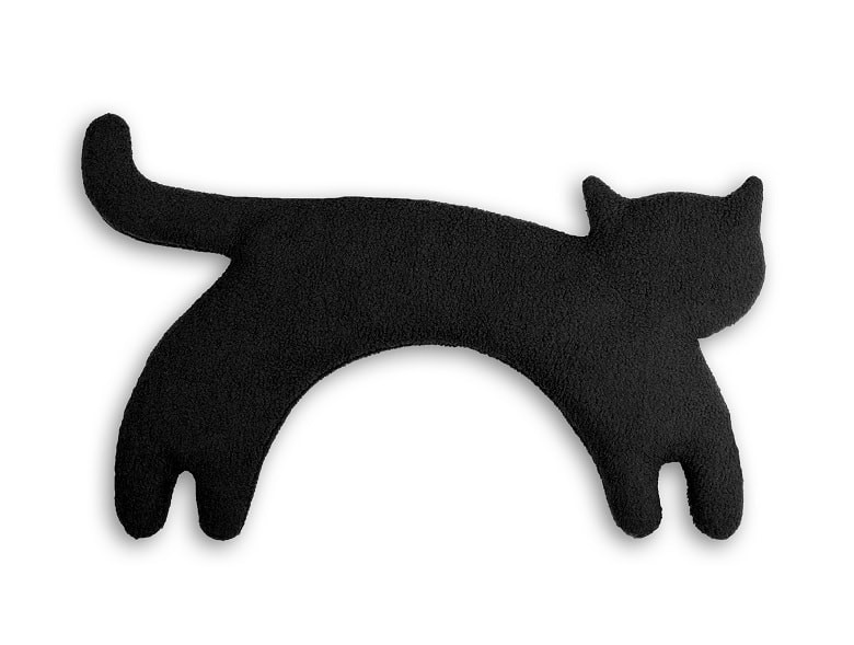 Leschi LESCHÍ Hřející polštářek kočka Minina 39x17cm černá/černá