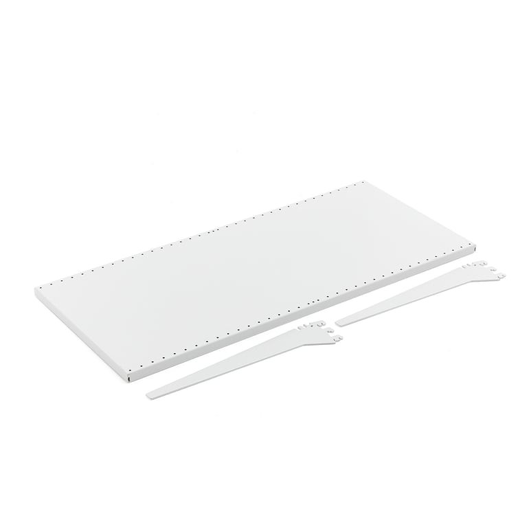 Plechová police MARKET, 900x400 mm, vč. držáků, bílá