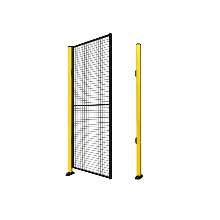Jednokřídlé dveře X-GUARD, včetně sloupků a drátěné výplně, bez překladu, 1400x1500 mm