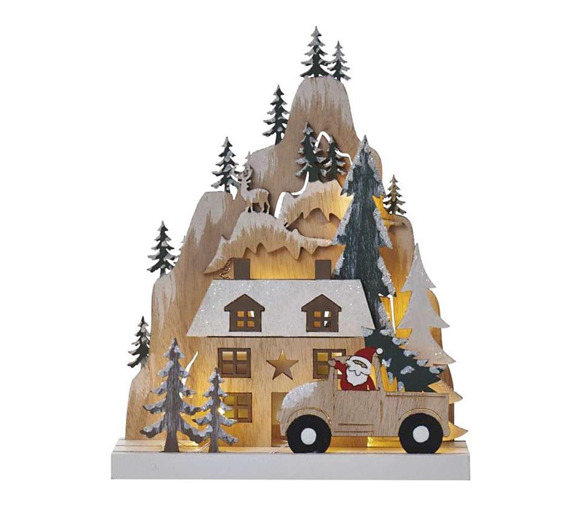 LED Vánoční dekorace 10xLED/2xAA béžová