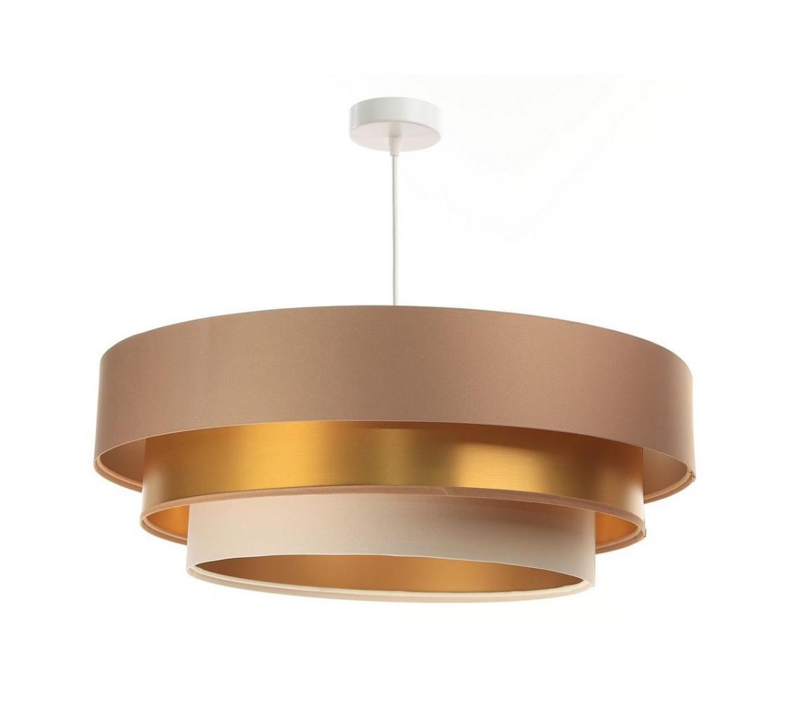 Lustr na lanku TRINITI 1xE27/60W/230V béžová/zlatá