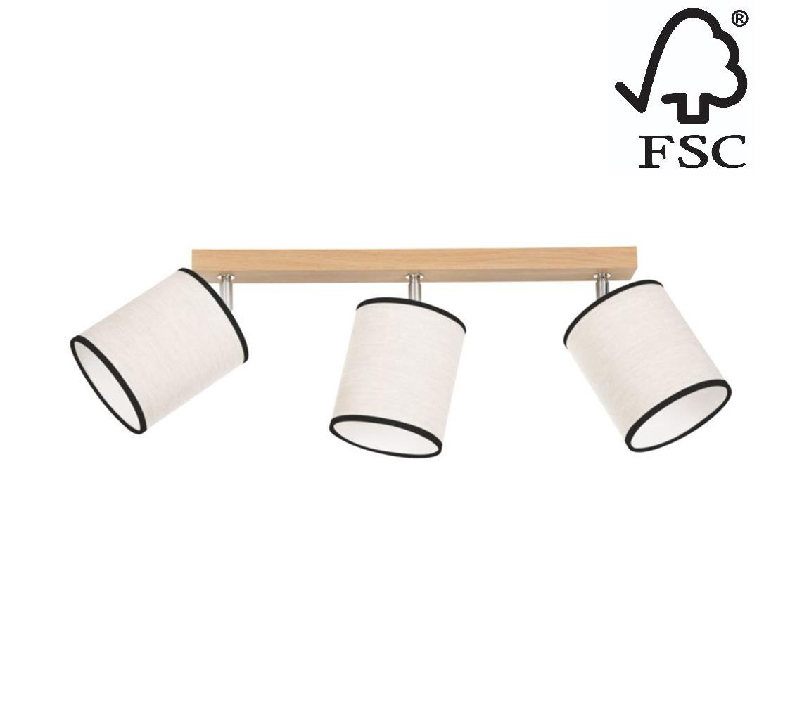 66791374 - Stropní bodové svítidlo BOHO 3xE27/25W/230V dub