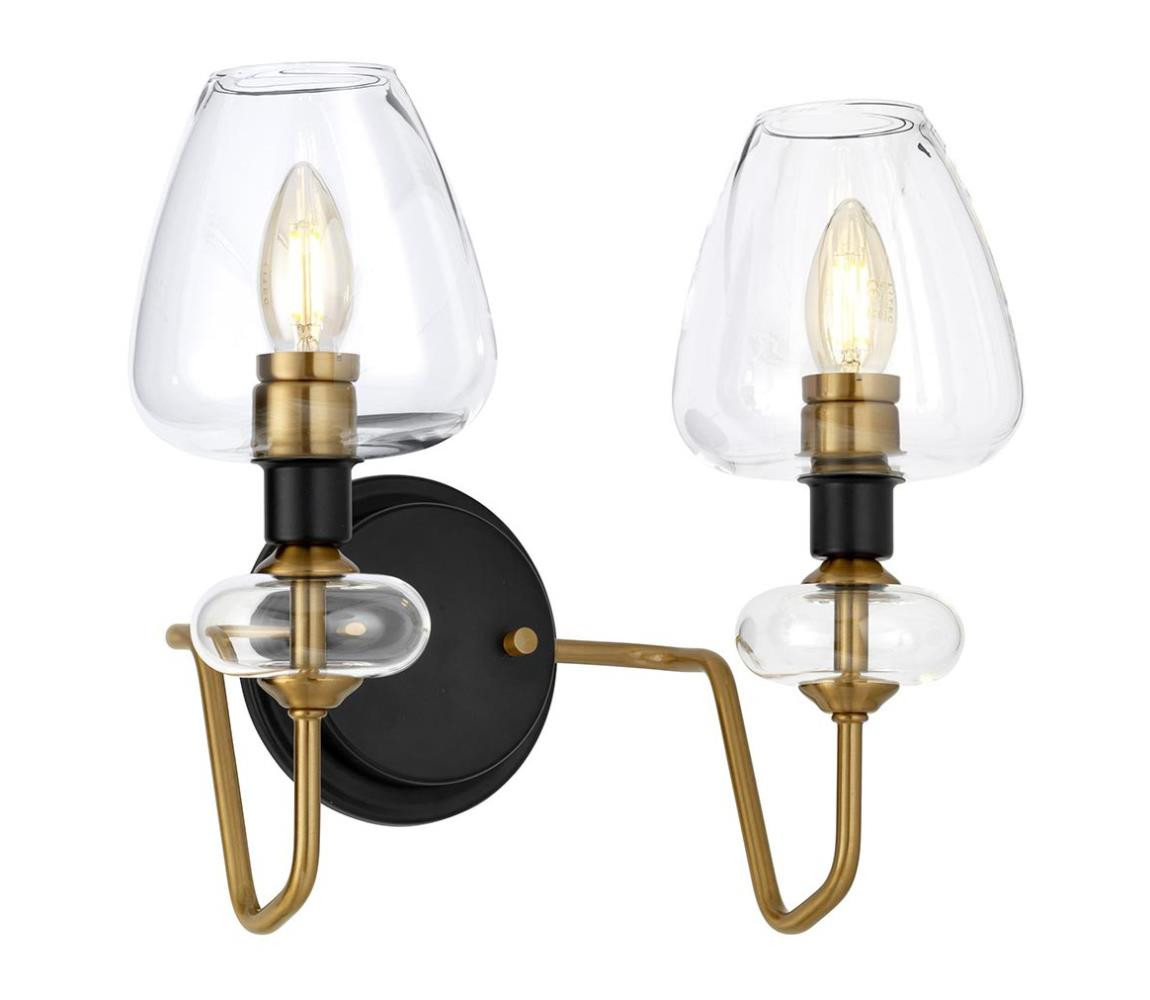 Elstead Elstead DL-ARMAND2-AB - Nástěnné svítidlo ARMAND 2xE14/40W/230V černá/mosaz