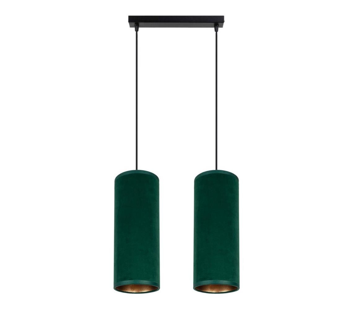 HEXE Lustr na lanku AVALO 2xE27/60W/230V zelená/měděná