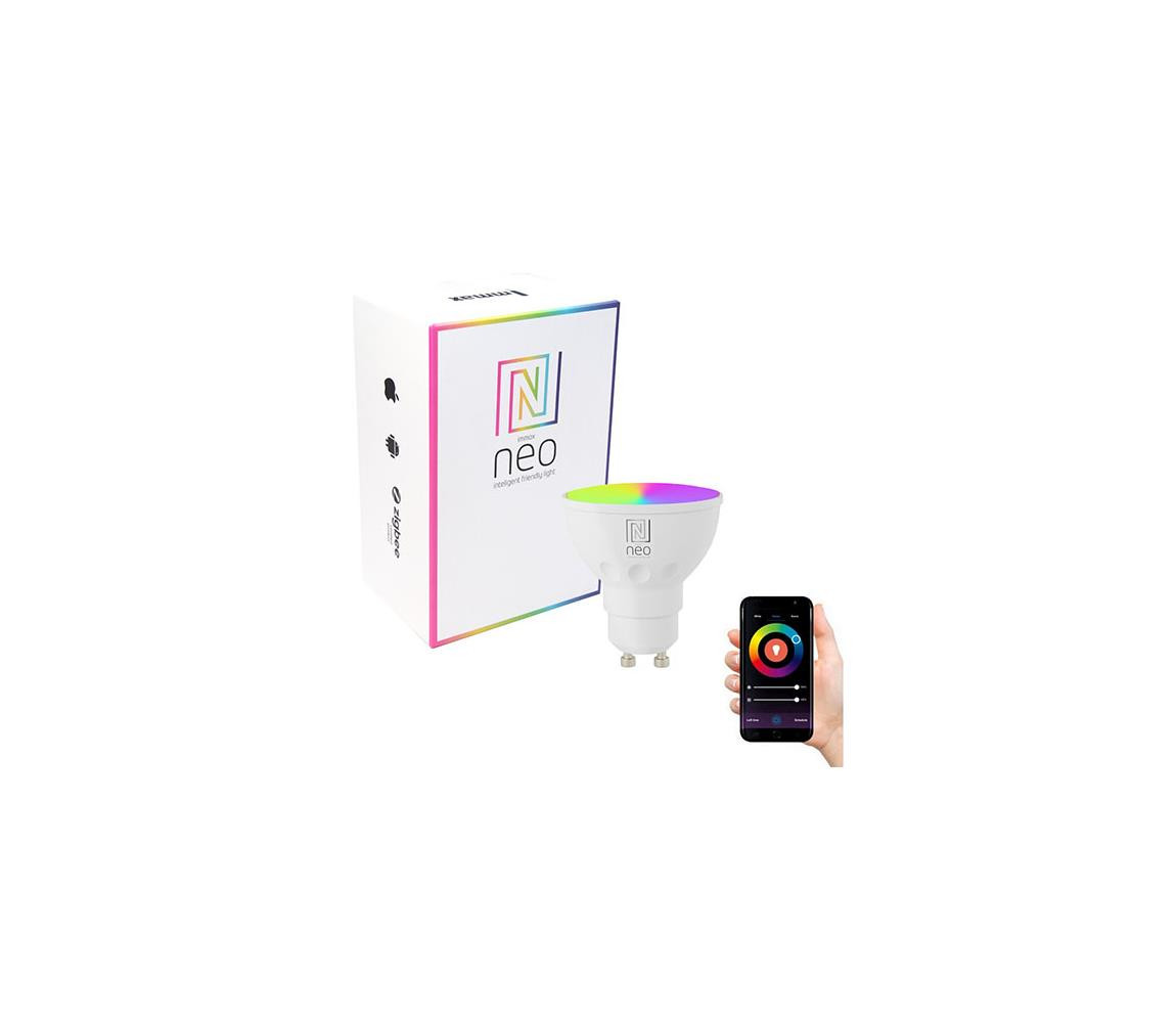 NEO Smart žárovka LED GU10 4,8W RGB+CCT barevná a bílá, stmívatelná, zigbee