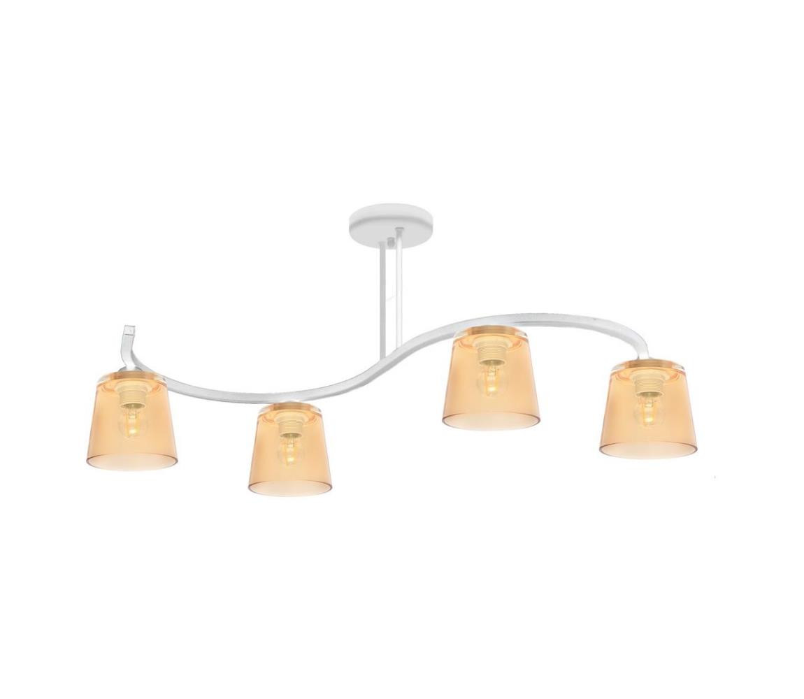 Přisazený lustr LUCEA 4xE27/15W/230V bílá/oranžová