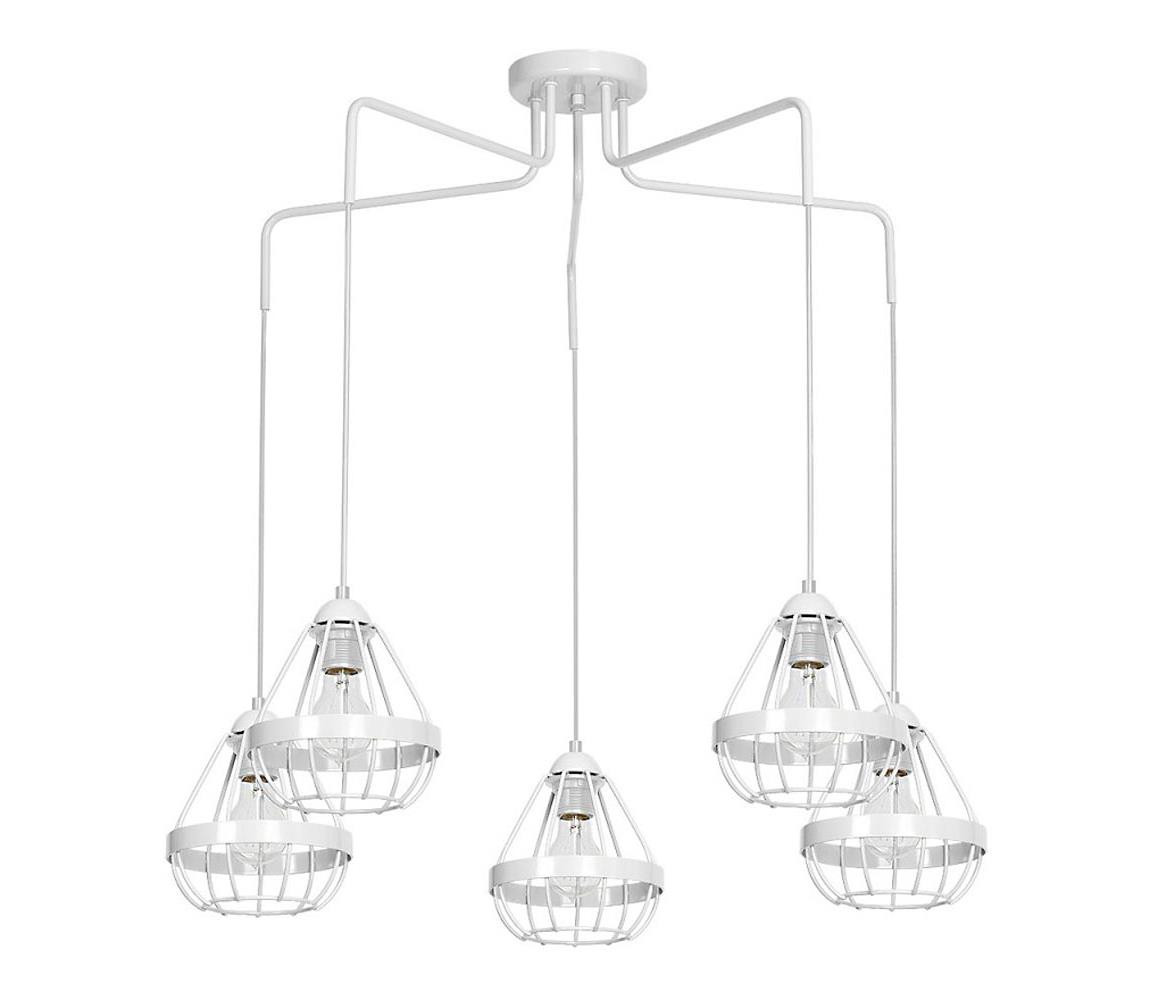 Lustr RING 5xE27/60W/230V pavouk bílý